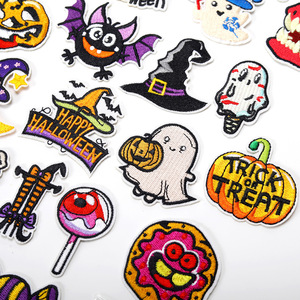 Patch thermocollant en tissu pour Halloween, motif drôle Citrouille Sorcière, pour le marché international - Product Image 3