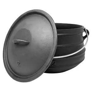 2 # vaso de ferro fundido de ferro fundido, vaso de potjie de ferro fundido, cauldron de ferro fundido