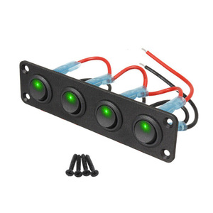 4 gang SPST chuyển đổi bảng điều khiển chuyển đổi 12V-24V IP55 mức tối đa hiện tại 20A cho xe Thuyền biển RV xe tải - Product Image 1