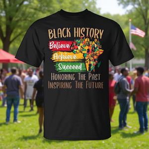 T-shirt pour femmes - Mois de l'histoire des Noirs - Hommage au passé et inspiration pour l'avenir - Vêtements promotionnels - Product Image 3