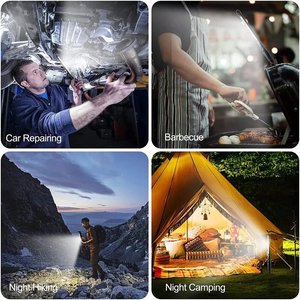 Lampes <span class=keywords><strong>de</strong></span> <span class=keywords><strong>travail</strong></span> portables étanches IPX4 COB à lumière blanche froide, base magnétique, <span class=keywords><strong>lampe</strong></span> torche <span class=keywords><strong>LED</strong></span> <span class=keywords><strong>rechargeable</strong></span> à intensité variable pour hôtel, réparation automobile - Product Image 4