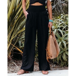 Pantalons <span class=keywords><strong>en</strong></span> coton et <span class=keywords><strong>lin</strong></span> pour femmes, pantalons amples décontractés, couleur unie, pantalons pour femmes grandes tailles, pantalons d'été pour femmes - Product Image 3