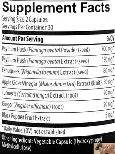 <span class=keywords><strong>Psyllium</strong></span> ve Çemen Otu Sindirim Destekleyici Kapsüller - Bağırsak Sağlığı ve Kan Şekeri Desteği için Çözünür Lif ve Bitki Karışımı - Product Image 4