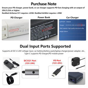 Cordon d'alimentation ResMed <span class=keywords><strong>AirSense</strong></span> 11 24V <span class=keywords><strong>CPAP</strong></span> Power Supply 65W AC to DC Adapter for AutoSet Elite <span class=keywords><strong>CPAP</strong></span> Machine Air11 Machine - Product Image 6