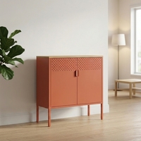 Meuble de rangement moderne pour salon et salle à manger, buffet en acier à 2 portes, design modulaire, assemblage facile, plateau en MDF, mobilier de maison et d'hôtel