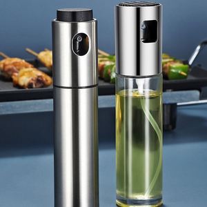 304 Stainless Steel Oil Sprayer <b>Bottle</b> Kitchen Press Glass Soy Sauce/<b>Vinegar</b> Sprayer for Cooking Tools Metal Material - Product Image 1