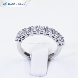 Fine Jewelry Real Pure White Gold 18k/14k Platinum Half Eternity Diamond Moissanite For Women Party