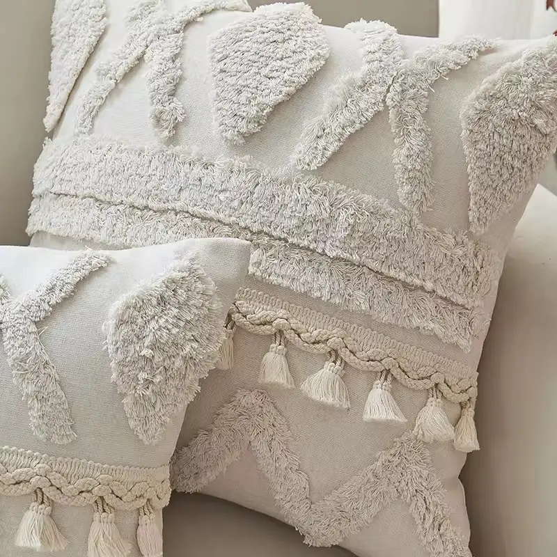 Boho marocchino Nordic bohémien di lusso Tufted cotone copricuscino divano casa federa decorativa federa