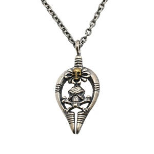 Unique Léger 925 Argent Crâne Hommes Collier Pendentif - Product Image 1