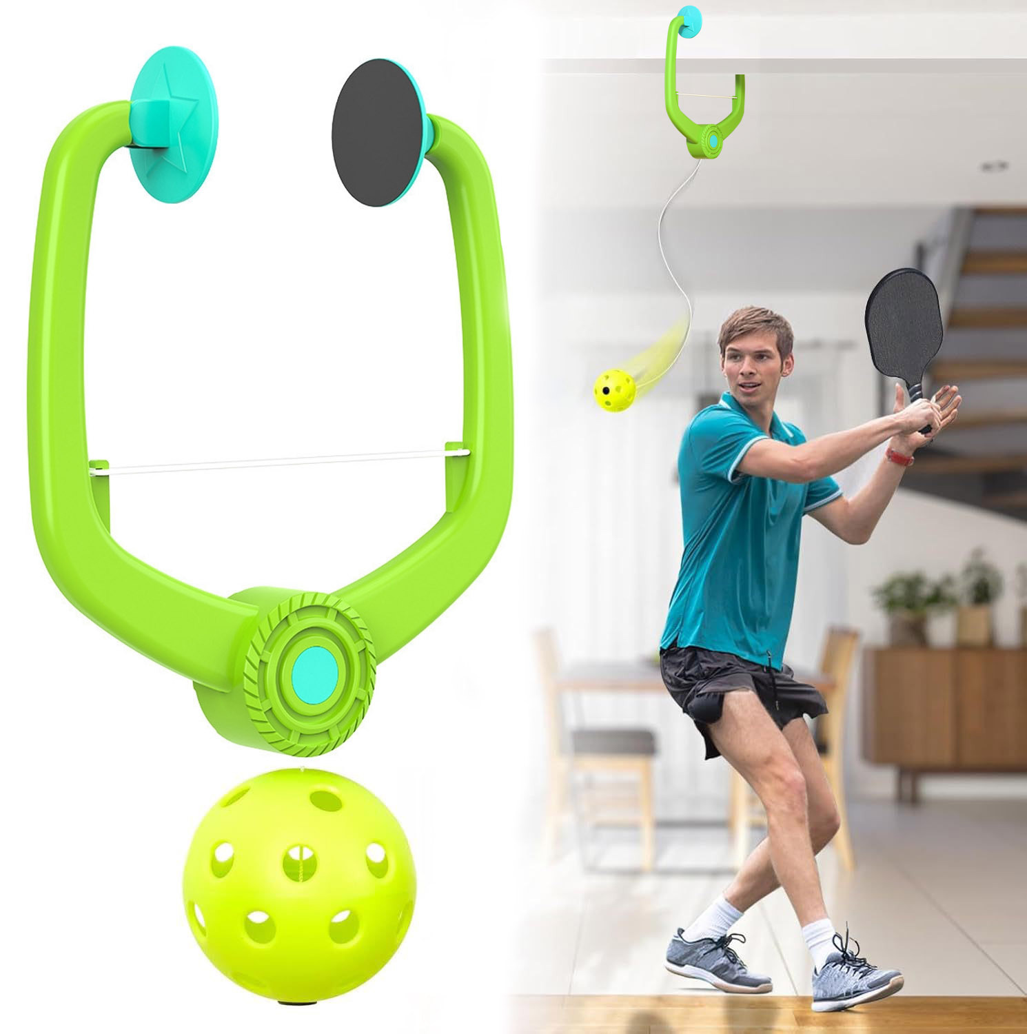 KEAYEE Universal Outdoor Trainer Continuously Rebounding Pickleball Ball for Adults Enhancing Reaction Time Entertainment