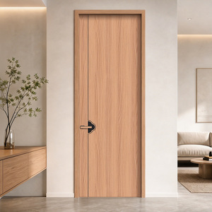 Puerta de Madera Maciza de Estilo Minimalista para Interiores, Superficie Acabada, Apertura Manual, para Dormitorio - Product Image 2