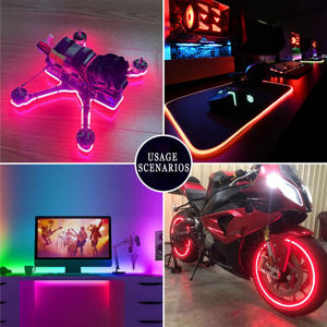 Bande lumineuse LED néon Dream Color avec circuit intégré 24V SMD3528 IP67 étanche flexible pleine couleur - Product Image 5