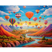 5D diamant broderie paysage point de croix bricolage peinture 30x40cm/12x16 pouces peint à la main décor à la maison ballon plein diamant rond