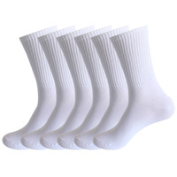 Chaussettes de sport blanches unies en gros, chaussettes de tennis unisexes bon marché pour l'entraînement