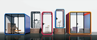 Cabine téléphonique de bureau moderne en alliage d'aluminium personnalisée avec design amovible, isolation phonique et insonorisation pour utilisation en salle de sport ou au bureau