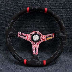 <span class=keywords><strong>Volant</strong></span> de course <span class=keywords><strong>MOMO</strong></span> Graffiti Deep Dish en daim de 14 pouces avec système de dégagement rapide - Product Image 5