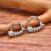 G23 ASTM F136 Titanium Piercing 16G Septum Hoop Nez Ring Hinged Clicker CZ Inlay Earrings Tragus Helix Women Body Jewelry