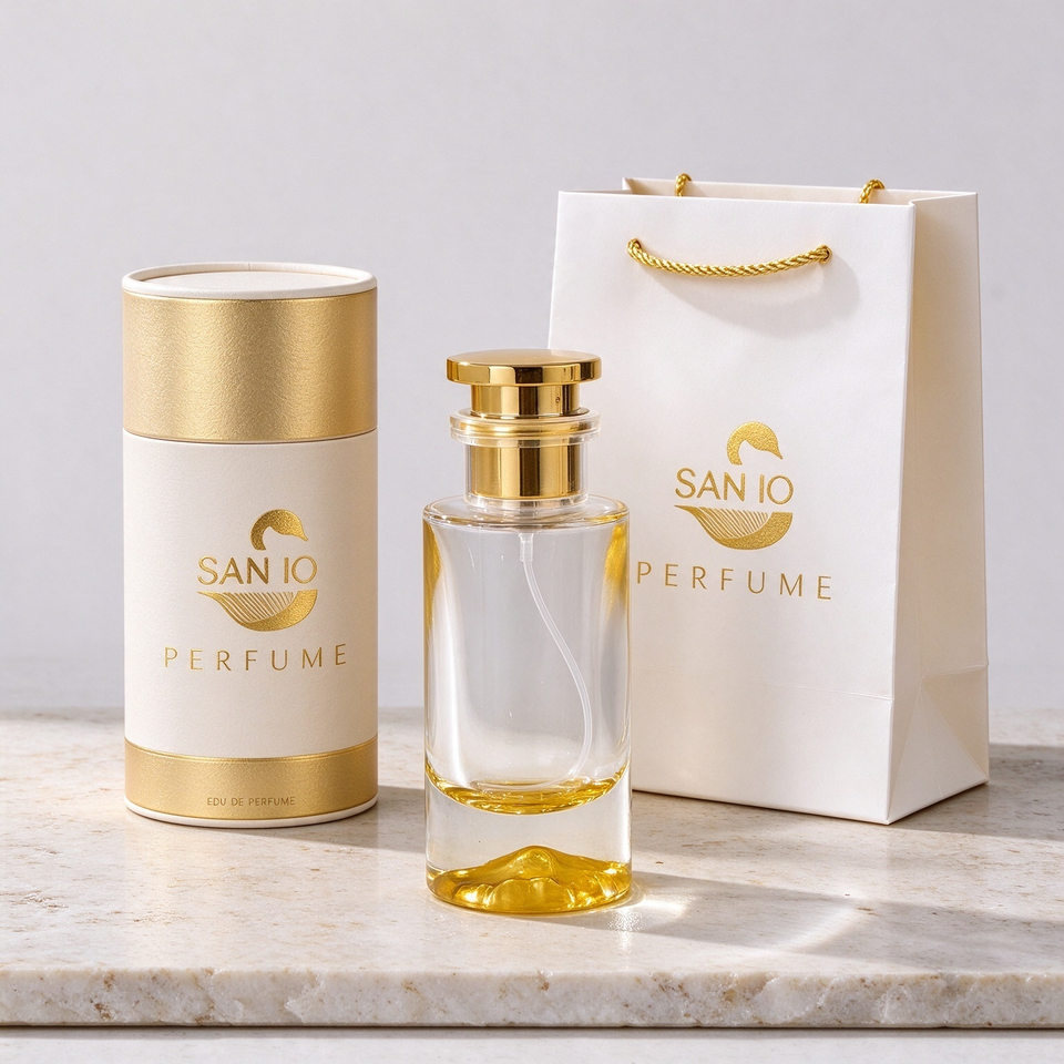 Carved Volcano Mountain Base Glass Perfume Bottle 50ml Cylinder Body 4 ...