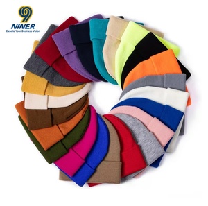 Customizable Solid Color Thick Yarn Knitted Hat-Winter Cold-Proof Warmth Ski-Friendly with Printed Logo