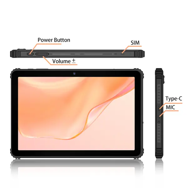 Oem 4gb Ram 64gb Rom Waterproof Ip67 Industrial 4g Lte 10 Inch Android Slim Rugged Tablet Pc With NFC