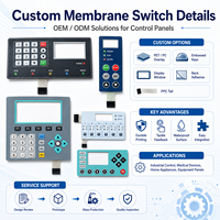 Panel de Teclado de Membrana Táctil Personalizado con Botones en Relieve para Gabinete HMI Industrial, Fabricación OEM/ODM Directa de Fábrica, MOQ Bajo
