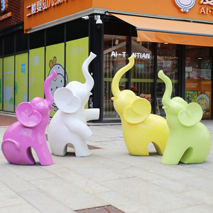 Escultura de Paisaje de Fibra de Vidrio para Exteriores, Diseño Abstracto de Animal Bonito, Elefante, para Jardín Pequeño, Centro Comercial, Parque Comunitario, Espacio Verde - Product Image 5