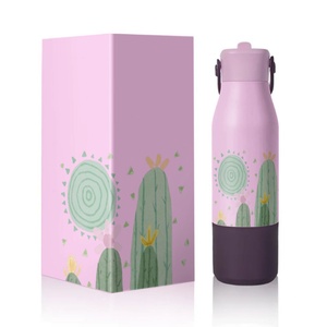 Bouteille d'eau en acier inoxydable à double paroi pour enfants, motif licorne, forme cola, avec poignée en silicone, vente en gros - Product Image 2