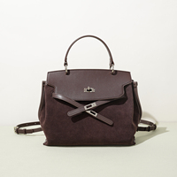 Sac fourre-tout de luxe en cuir véritable pleine fleur pour femme avec fermeture à poignée unique – Vente en gros