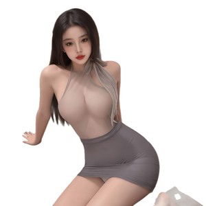 Sexy see-through bodycon dress, sexy lingerie, revealing bodycon skirt, pure and alluring nightgown with ribbon and beautiful - Product Image 5