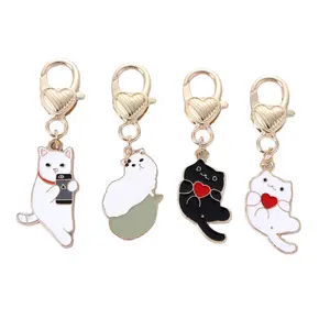 Fabricant CHAUDE Personnalisé Métal Artisanat Émail Dur Mignon Kawaii Chien Paume Porte-clés Porte-clés Personnalisé Patte de Chat Porte-clés