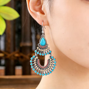 Bohemian Tassel <b>Drop</b> Earrings Alloy Antique <b>Bronze</b> Plated Women's Party Jewelry Fashion Statement Earrings - Product Image 2