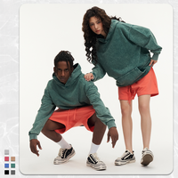 Sweat-shirts à capuche personnalisés en coton épais 420 g/m² brodé, délavé à l'acide, coupe oversize, confortables, écologiques et respirants pour
