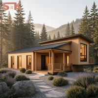 Maison modulaire à deux unités LAYERCOURT, 92 m², 24 m de long, avec couloir ouvrant latéral, extensible, préfabriquée, pour famille