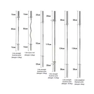 Barra ponderada liga de titânio Barbell 15KG 20KG OURO Chrome Peso competitivo Gym Bar para halterofilismo e Powerlifting