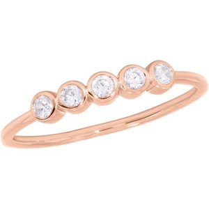 Bague empilable en or massif KEEVA JEWELS à 5 pierres avec diamant rond de laboratoire de 0,17 ct FG VS serti clos - Product Image 5