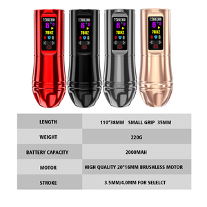 Wireless Tattoo <b>Pen</b> Machine Brushless Motor 2pcs 2000mAh Smart HD Power Supply Battery Rotary <b>Pen</b> - Product Image 2