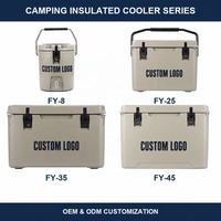 Glacière isotherme rotomoulée portable 40L, design moderne, parois épaisses en PE, support vertical pour bouteille d'eau 2L, ouvre-bouteille intégré, système de drainage