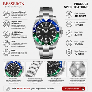 Private Label Watch Stainless Steel Mens Watches Man Custom Logo Waterproof Luxury Bling Business Quartz <b>Wristwatch</b> for Men - Product Image 2