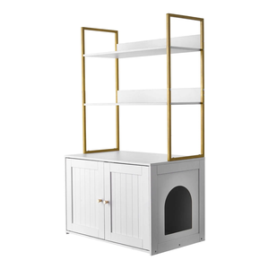 Meuble pour litière <span class=keywords><strong>de</strong></span> chat, armoire dissimulée pour litière avec <span class=keywords><strong>toilette</strong></span> pour chat en métal imperméable, pour le salon - Product Image 3