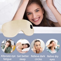 Masque pour les yeux de sommeil en soie réutilisable sans fil personnalisable en stock prêt avec coussinets pour les yeux chauffants au collagène confortable masseur pour les yeux à boutons