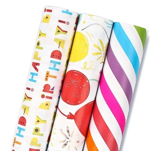 Custom Balloon <b>Pattern</b> Recyclable Art <b>Paper</b> Roll 100GSM Single Side Coated Digital Printing Compatible <b>Paper</b> Packaging - Product Image 2