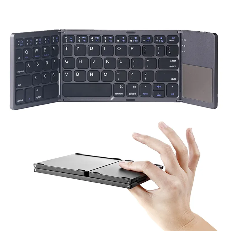 Taşınabilir Mini Teclado katlanabilir ofis Mo0bile telefonları dizüstü bilgisayar Tablet PC katlanır sihirli kablosuz klavye için ipad pro