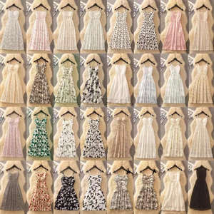 Женские платья средней длины с цветочным принтом, Прямая продажа с фабрики, новые летние модные повседневные Цветочные шифоновые прямые силуэты - Product Image 1