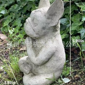 Adorno de Resina de Bulldog Francés Inspirado en el Zen, Decoración para Jardín, Césped, Balcón, Resistente a la Intemperie, Escultura Moderna de Animal - Product Image 4