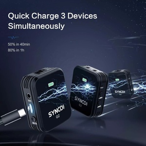 ระบบไมโครโฟนไร้สาย <span class=keywords><strong>SYNCO</strong></span> G2A2 Lavalier 2.4G แบบคู่ พร้อมตัวรับสัญญาณ 1 ตัว ไมโครโฟนแบบหนีบปกเสื้อ 2TX 1RX - Product Image 5