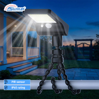 Luz Solar con Sensor IP65, Batería, 183 Lúmenes, para Porche, Jardín, Césped, Puerta, Resistente a la Intemperie, Encendido/Apagado Automático al Anochecer/Amanecer, 60 LED, para Patio
