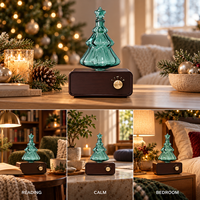 Diffuseur d'huiles essentielles sans eau en verre haut de gamme Noël 2026 – Cadeau de fêtes, aromathérapie, air froid, silencieux, éclairage LED artistique