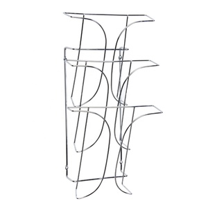 Tùy chỉnh <span class=keywords><strong>3</strong></span> <span class=keywords><strong>Tier</strong></span> Chrome treo tường kim loại dây cuốn sách hiển thị chủ Tạp Chí <span class=keywords><strong>Rack</strong></span> hiển thị - Product Image 2