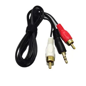 Kabel RCA Universal kabel audio Stereo jack 3.5mm 4 tiang jack 3.5mm ke 3 RCA video audio publik