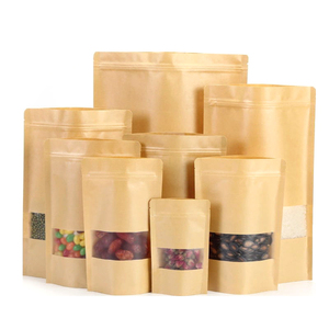 Custom <strong>Printed</strong> Resealable Bulk Medium Thick Kraft <strong>Paper</strong> <strong>Bags</strong> <strong>With</strong> <strong>Logo</strong> - Product Image 1